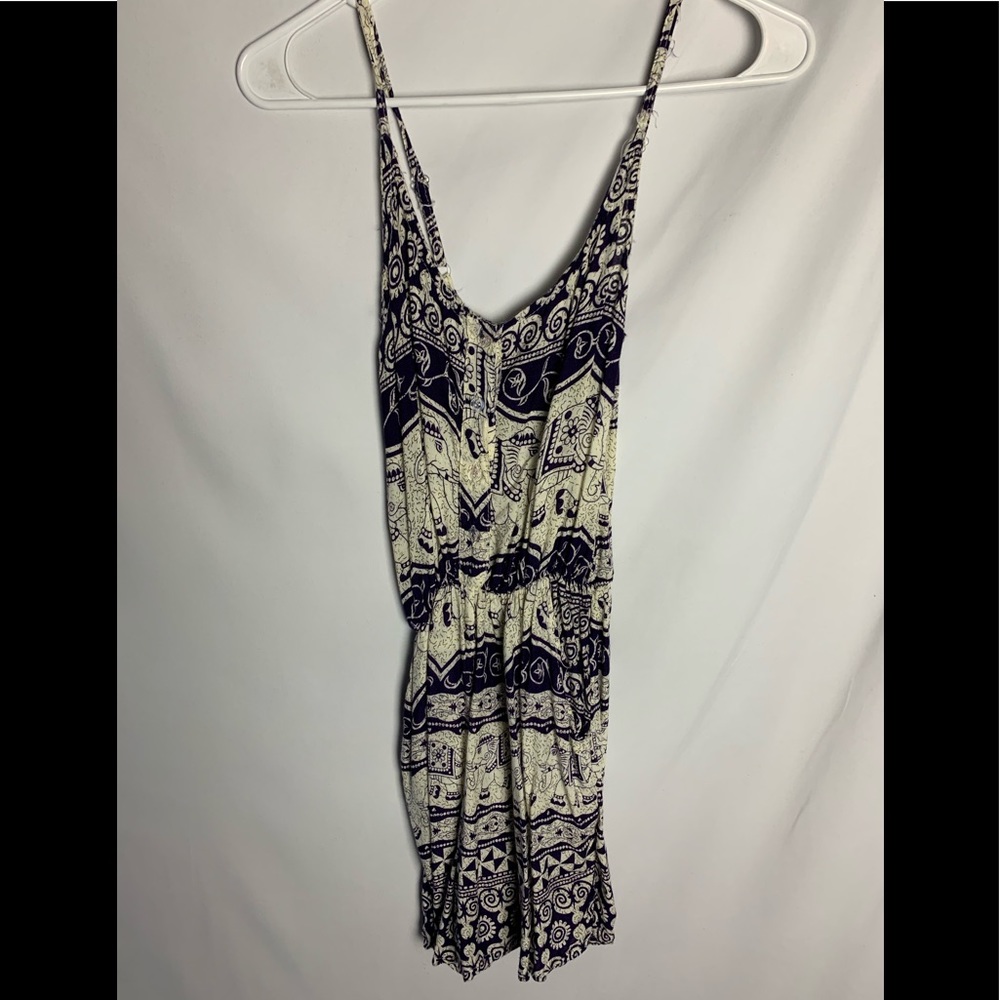 Purple and cream romper
